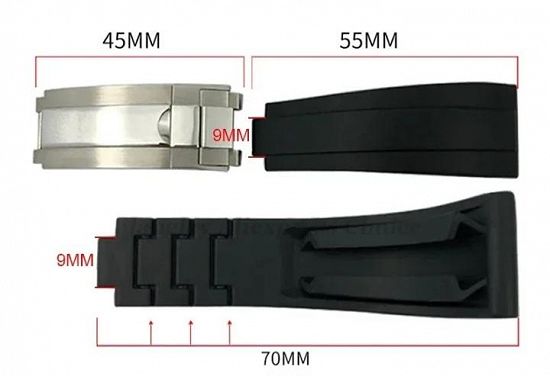 curea Rolex Submariner Daytona, neagra din silicon si inchizatori Rolex.-Tel. 0764.533.165.