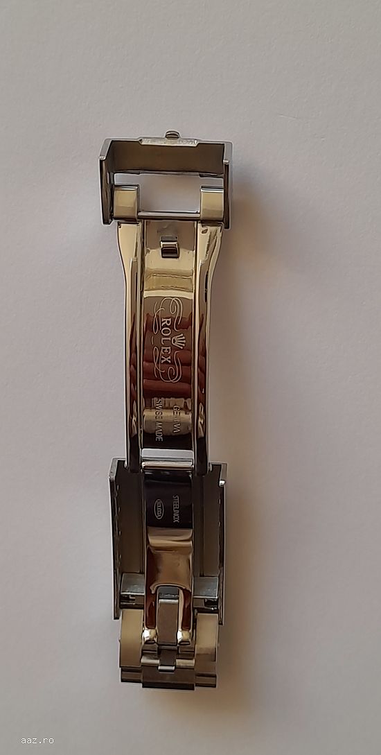 Inchizatoare curea Rolex argintie si galbena, scris logo pe ea, interior-exterior.-Tel. 0764.533.165