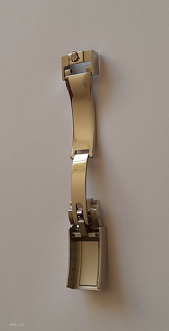 Inchizatoare curea Rolex argintie si galbena, scris logo pe ea, interior-exterior.-Tel. 0764.533.165