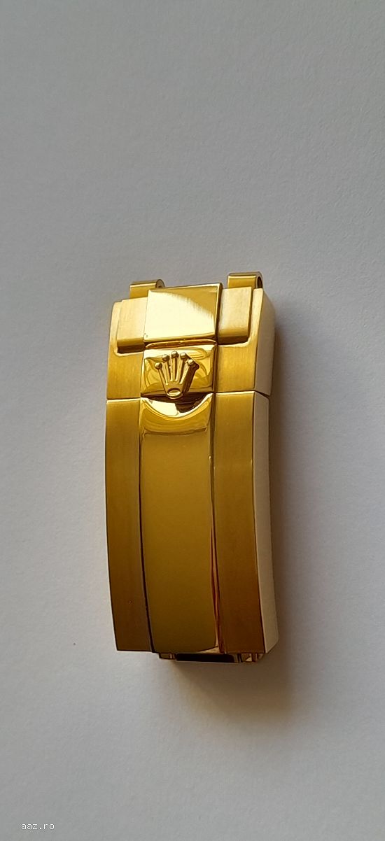Inchizatoare curea Rolex argintie si galbena, scris logo pe ea, interior-exterior.-Tel. 0764.533.165