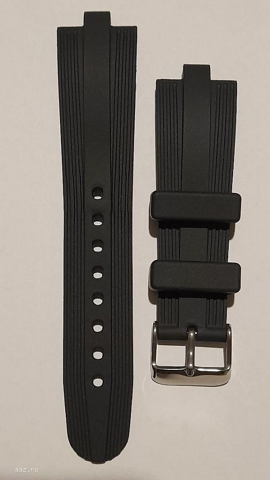 curea ceas Bvlgari neagra cu catarama argintie sau galbena.-Tel.0764.533.165.