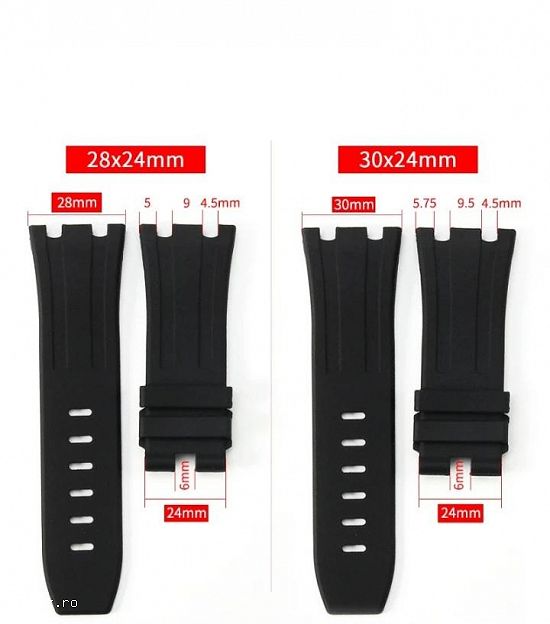 curea ceas Audemars Piguet,    neagra din silicon.Tel.0764.533.165.