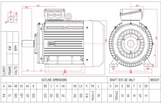 Motor electric trifazat 30kw 1400rpm 200 B3