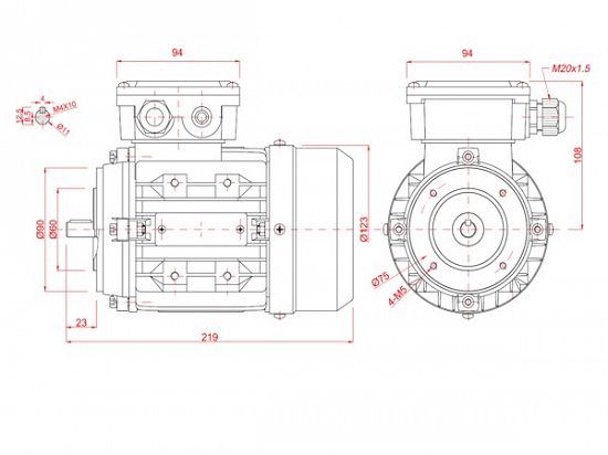 Motor electric trifazat 0.18kw 3000rpm 63 B14