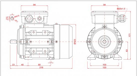 Motor electric trifazat 0.18kw 3000rpm 63 B3
