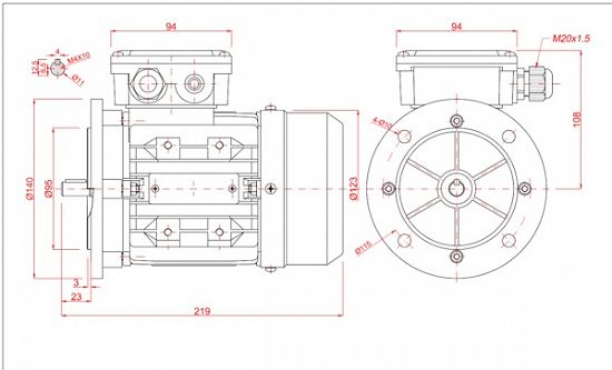 Motor electric trifazat 0.18kw 3000rpm 63 B5