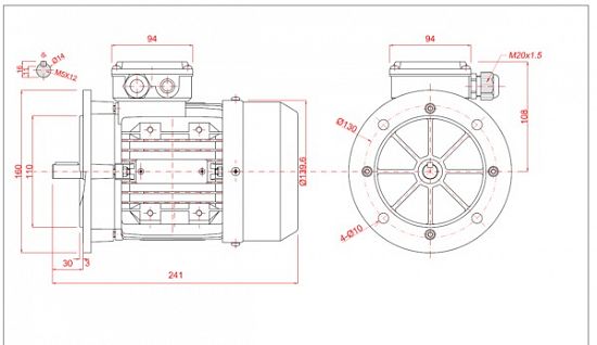 Motor electric trifazat 0.37kw 3000rpm 71 B5