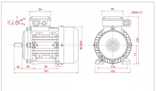 Motor electric trifazat 0.55kw 3000rpm 71 B3