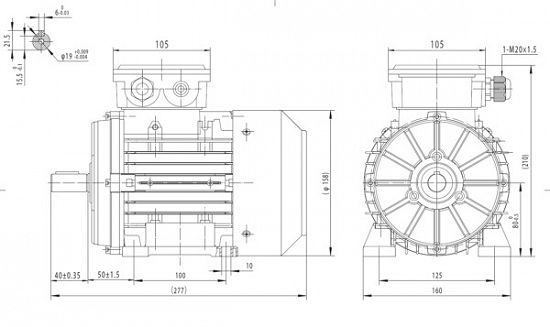 Motor electric trifazat 1.1kw 3000rpm 80 B3