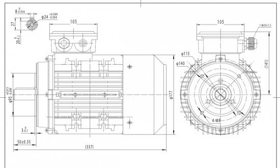 Motor electric trifazat 1.5kw 3000rpm 90 B14