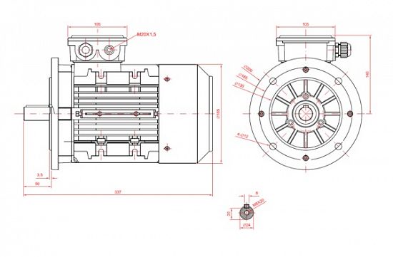 Motor electric trifazat 2.2kw 3000rpm 90 B5