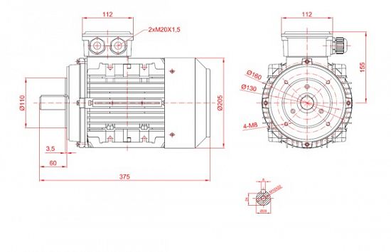 Motor electric trifazat 3kw 3000rpm 100 B14