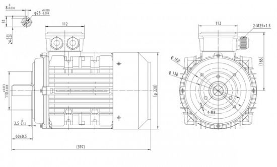 Motor electric trifazat 4kw 3000rpm 112 B14