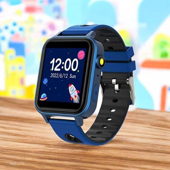 SmartWatch pentru Copii, XO H120,  Aplicatii multiple, 450mAh,  Memorie 32Mb RAM,  Silicon ,  Albast
