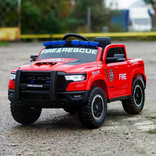 Masinuta electrica pompieri,    DODGE RAM 1500 RHO,    4x35W,    12V 10Ah
