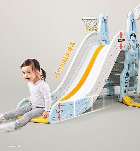 Ansamblu de joaca pentru copii,   Kinderplay Astronaut,   5 in 1,   tobogan,   leagan,   blue