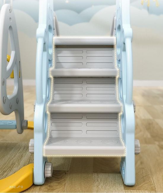 Ansamblu de joaca pentru copii,   Kinderplay Astronaut,   5 in 1,   tobogan,   leagan,   blue