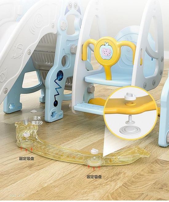 Ansamblu de joaca pentru copii,   Kinderplay Astronaut,   5 in 1,   tobogan,   leagan,   blue