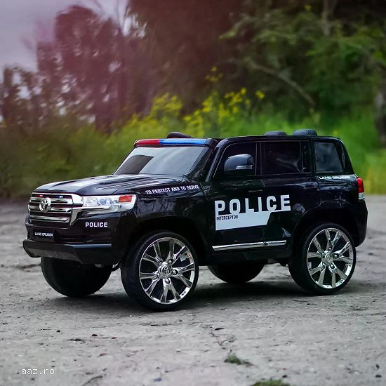 Masinuta electrica de politie,    Toyota Land Cruiser 160W 12V Black