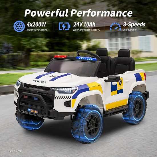 Masinuta electrica pt 2 copii Kinderauto Police Patrol 4x200w,   24V