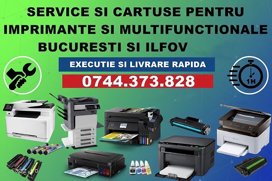 Service si cartuse pentru imprimante si multifunctionale in Bucuresti si Ilfov.