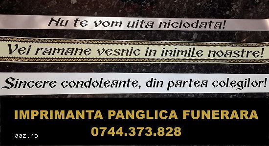 Imprimanta scriere panglica coroana funerara,   pompe funebre.