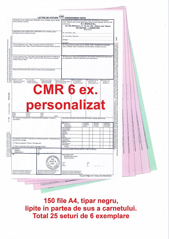 CMR-uri transport intern si international - Scrisoare de transport - Tipizat