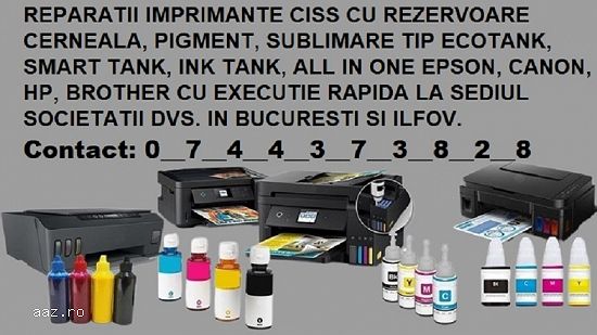 Service si flacoane pentru imprimante  in Bucuresti si Ilfov.