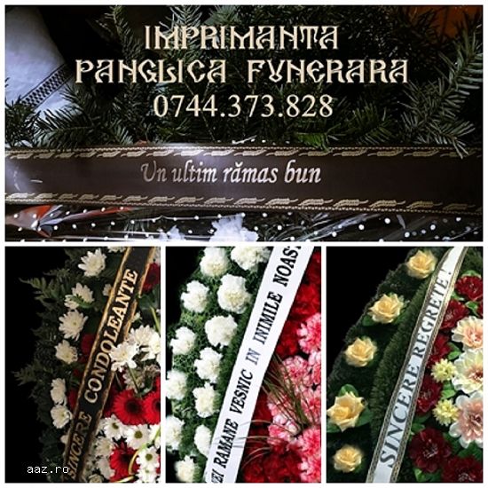 Imprimanta scriere panglica funerara. Imprimanta inscriptionare panglici