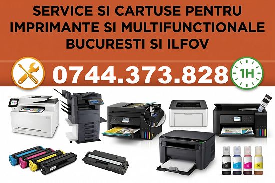 Reparatii imprimante copiatoare cu deplasare gratuita in Bucuresti si Ilfov.