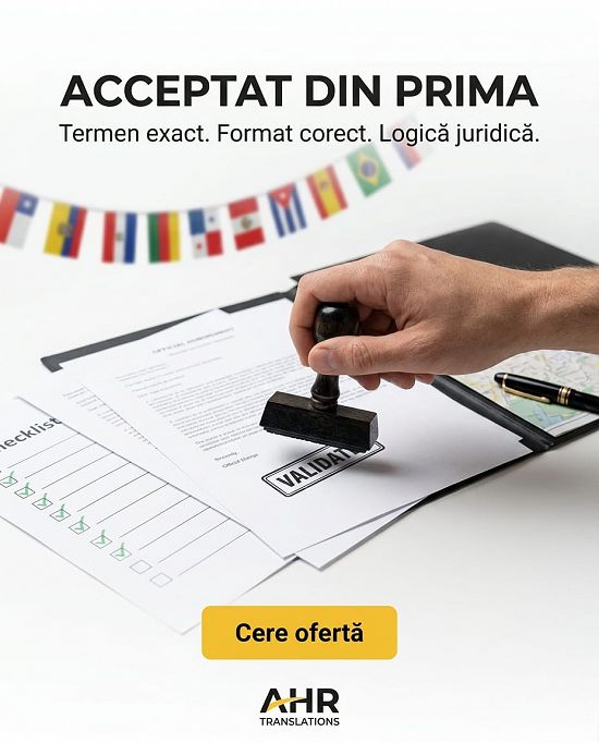 Traducere autorizata si Legalizare notarială = Da. Rapid