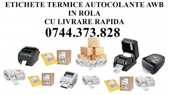 Role etichete autocolante termice AWB curierat…