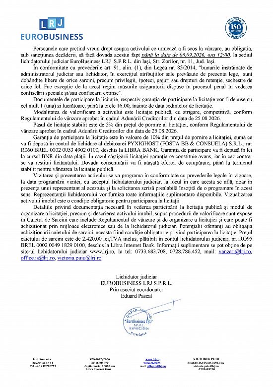 Proprietate rezidențiala,   situata în Sat Zagavia,    Com. Scobinti,    Jud. Iași