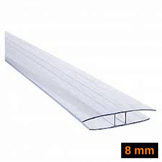 Profil H policarbonat 8 mm transparent L 6 m - Cod 0232