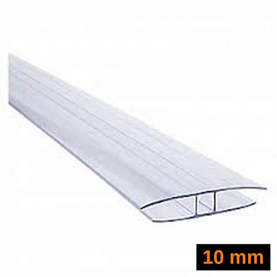 Profil H policarbonat 10 mm transparent L 6 m - Cod 0233