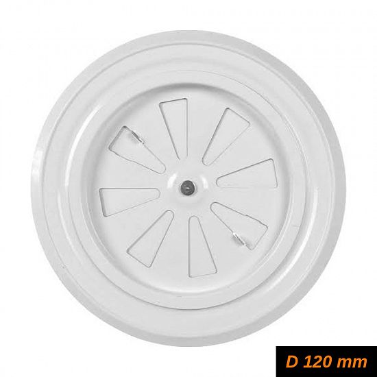ROZETA BURLAN CU GRILA VENTILATIE / D[MM]: 120; ALB FLAMEX - Cod 10531