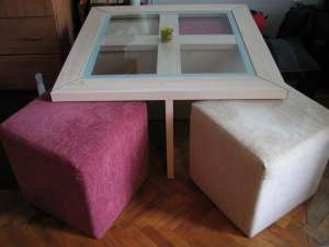 Vand set masa si 4 taburete stil cubist