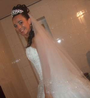 Rochie mireasa cristale swarovski DEMETRIOS model 933+voal DEMETRIOS