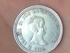 vand moneda veche spaniola de argint 1 reales 1836 extrem de rara