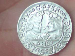 vand moneda 1 dukat spaniol 1590 cu busturile lui Ferninands si Isabell