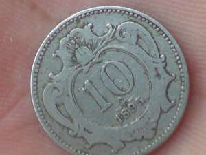vand doua monede vechi din austria 10 heller 1895 si 10 heller 1909.