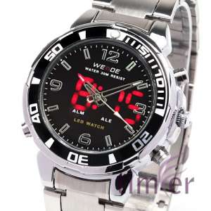 CEAS ANALOG / DIGITAL CU LED,   CHRONOGRAF,   REZISTENT LA APA 30M
