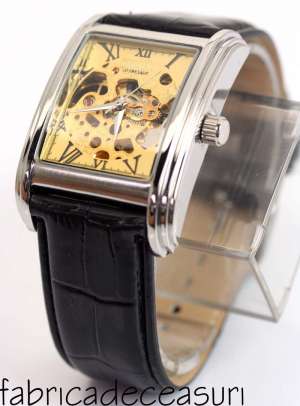 SLAVA SKELETON AUTOMATIC (MECANISM RUSESC) DREPTUNGHIULAR