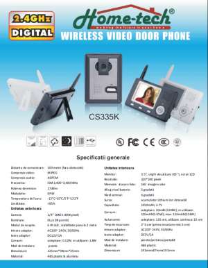 Video interfon color fara fir portabil