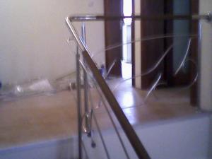 Balustrade inox cu insertie de lemn