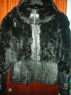 Vand HAINA PIELE+BLANA IEPURE NEAGRA DAMA