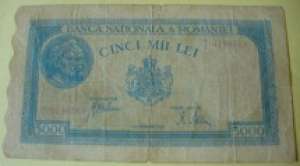 bacnote de 5000 din 1945