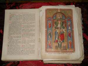 Vand biblie veche in limba latina "MISSALE ROMANUM"