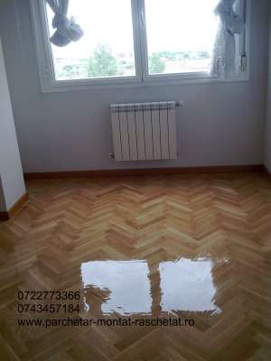 Parchetar raschetat, montat parchet