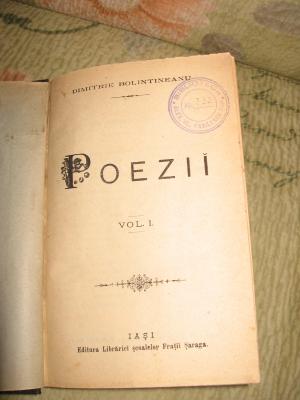 V�nd carte veche POEZII şi PROZĂ de D. Bolintineanu 1911